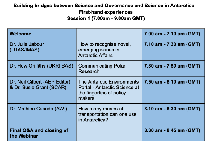 Antarctica Day programme