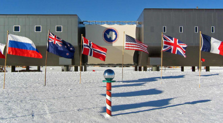 Flags at the South Pole